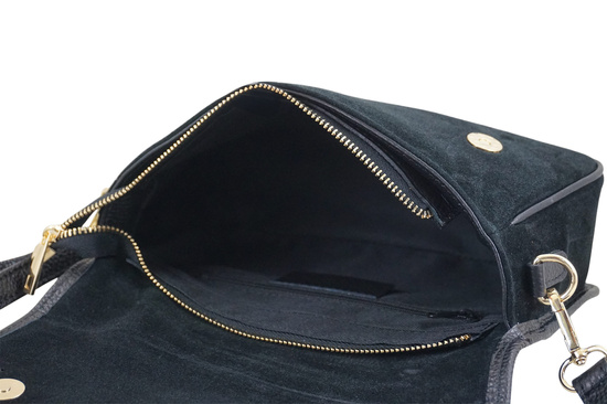 Zamszowa torebka damska Barberinis - Czarna 