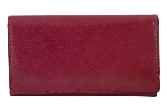 Klasyczny portfel skórzany damski - Czerwony 