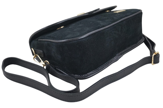 Zamszowa torebka damska Barberinis - Czarna 