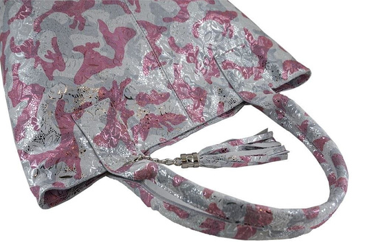 Torebka damska worek multikolor - Różowa pudrowa 