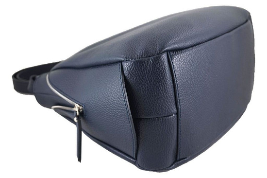Torebka skórzana worek damska - Granatowa 