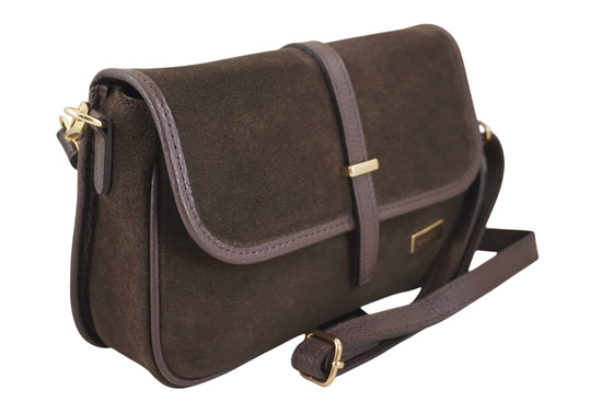 Zamszowa torebka damska Barberinis - Brązowa ciemna 