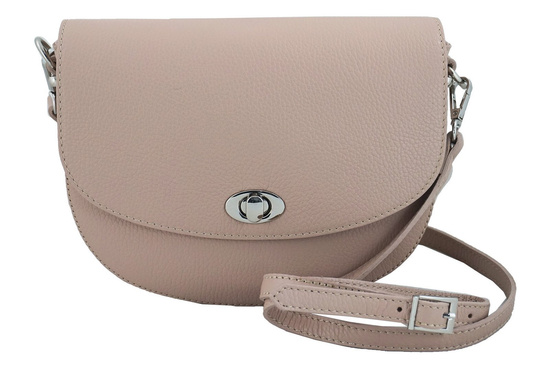 Listonoszka skórzana z ozdobnym zapięciem - Czarna