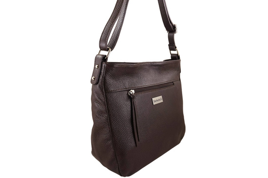 Torebka codzienna skórzana damska - Brązowa ciemna 