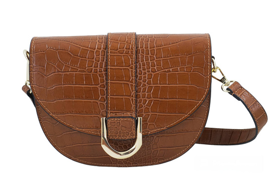 Listonoszka damska croco - Brązowa jasna 