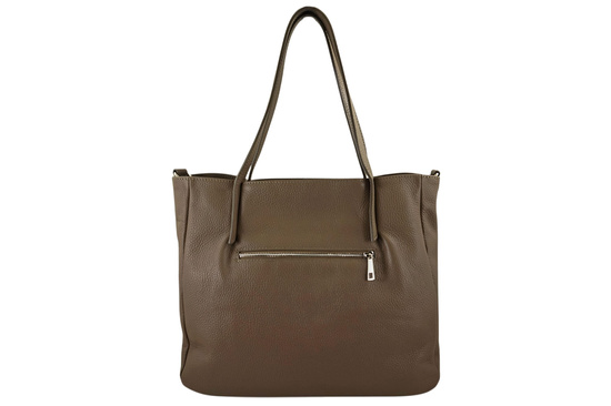 Shopperka damska skórzana Barberinis - Beżowa ciemna