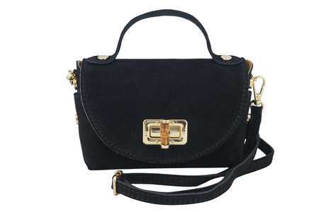 Mała torebka zamszowa wizytowa - Czarna