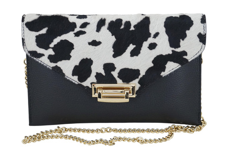 Skórzana torebka do ręki i na ramię - Czarna