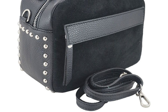 Barberini's - modna listonoszka z nitami - Szara ciemna 