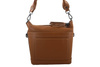 Damski kuferek skórzany na ramię - Brązowy jasny