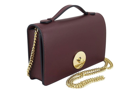 Torebka wizytowa ze skóry naturalnej - Bordowa