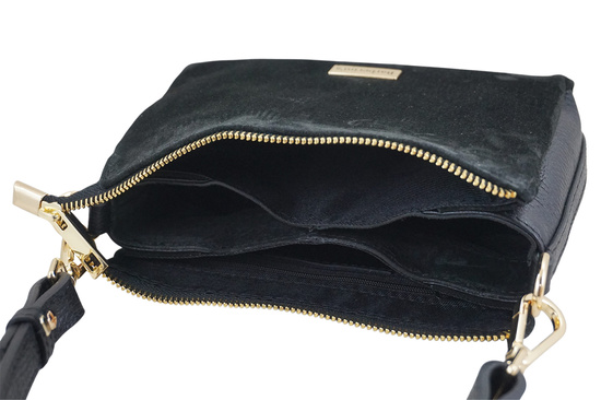 Zamszowa listonoszka damska Barberinis - Czarna 