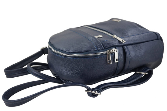 Stylowy plecak damski skórzany - Granatowy