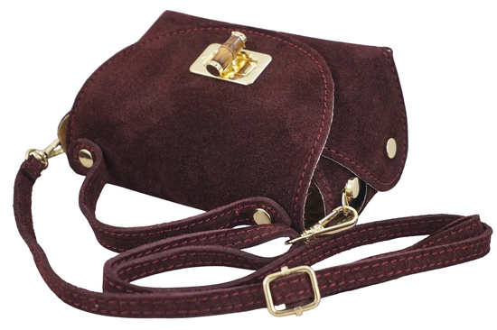 Mała torebka zamszowa wizytowa - Bordowa 