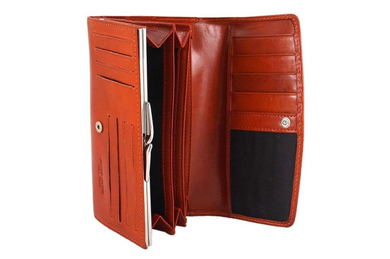 Skórzany portfel damski - Barberini's - Czarny