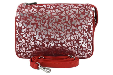 Torebka na ramię - listonoszka - Różowa pudrowa