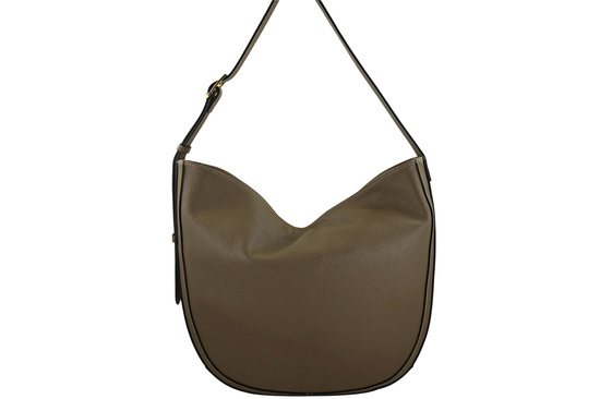 Duża torebka zamszowa na ramię - Beżowa ciemna 