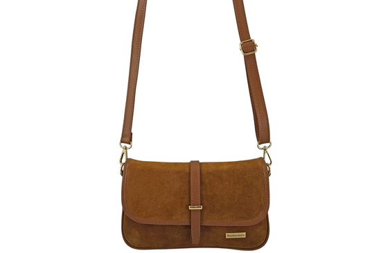 Zamszowa torebka damska Barberinis - Brązowa jasna