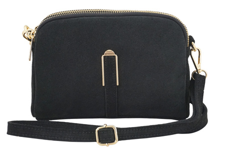 Mała torebka zamszowa wieczorowa - Czarna 