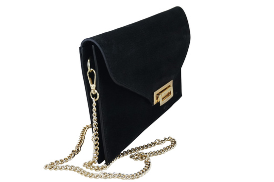 Stylowa kopertówka zamszowa Barberinis - Czarna 