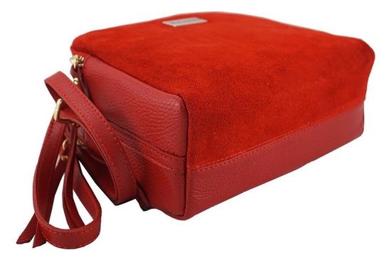 Damska skórzana listonoszka włoska - Brązowa 