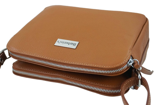 Torebka skórzana damska włoska - Brązowa jasna 