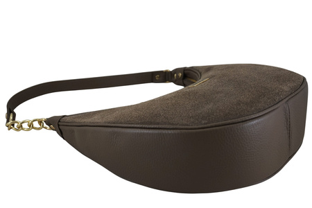 Stylowa torebka z zamszowym wykończeniem - Beżowa ciemna