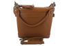Damski kuferek skórzany na ramię - Brązowy jasny