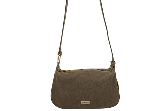 Elegancka torebka zamszowa na ramię - Beżowa ciemna 