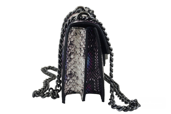 Torebka z motywem skóry węża - Fioletowa 