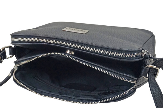 Torebka skórzana damska włoska - Czarna 