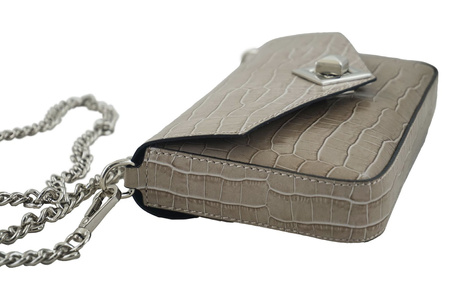 Mała skórzana torebka wizytowa - Beżowa