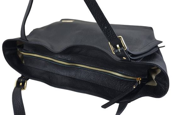 Modna shopperka damska na ramię - Czarna 