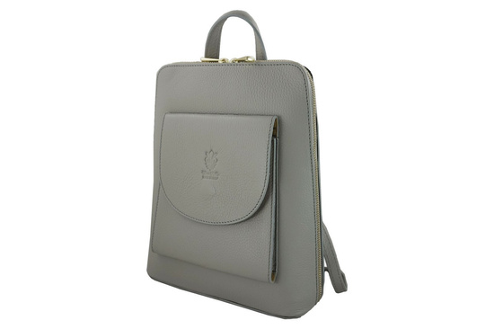 Plecak skórzany / listonoszka - Casual 2w1 - Granatowy jasny 