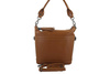 Damski kuferek skórzany na ramię - Brązowy jasny