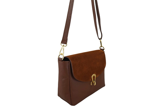 Torebka Barberinis ze złotym zapięciem - Brązowa 