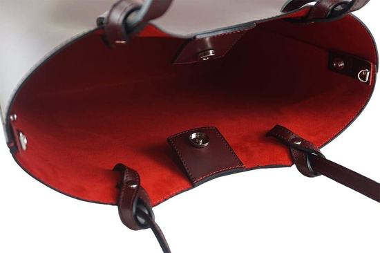 Torebka skórzana damska - Barberini's - Granatowa 