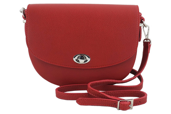 Listonoszka skórzana z ozdobnym zapięciem - Czarna