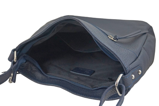 Torebka codzienna skórzana damska - Granatowa 