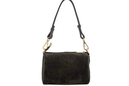 Zamszowa listonoszka damska Barberinis - Brązowa ciemna