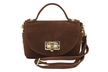 Mała torebka zamszowa wizytowa - Brązowa