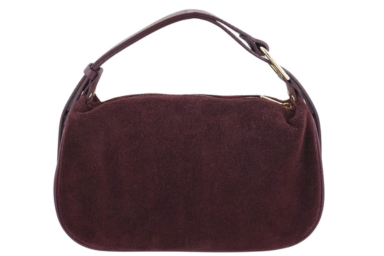Elegancka torebka zamszowa na ramię - Bordowa 