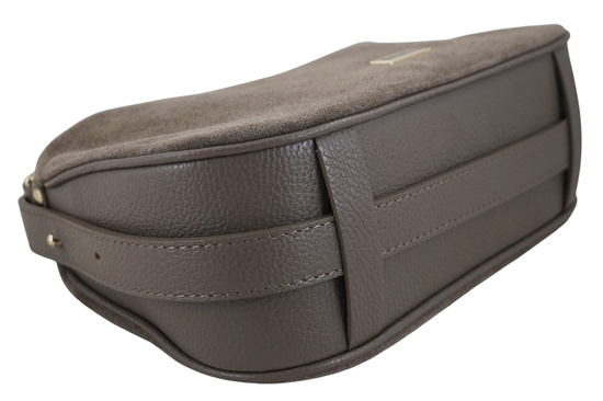 Elegancka torebka zamszowa na ramię - Beżowa ciemna 