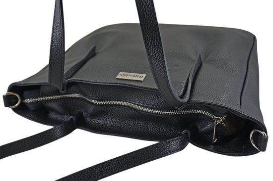 Shopperka damska skórzana Barberinis - Czarna 