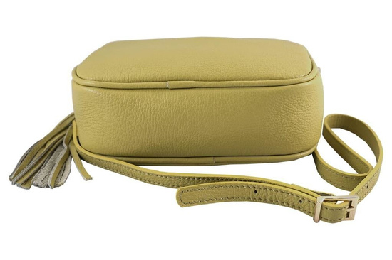 Modna listonoszka skórzana damska - Szara jasna