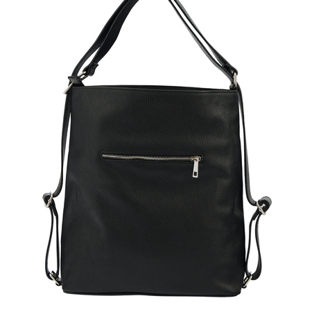 Torebka plecak z zamszem - Czarna 