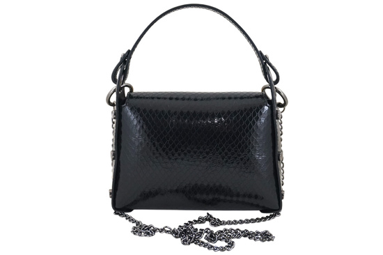 Lakierowana torebka wizytowa skórzana - Czarna