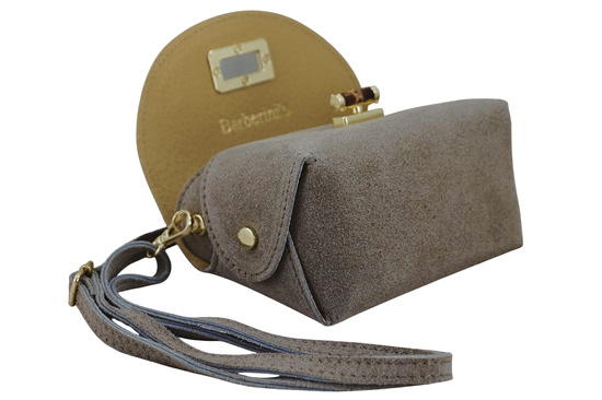 Mała torebka zamszowa wizytowa - Beżowa ciemna 