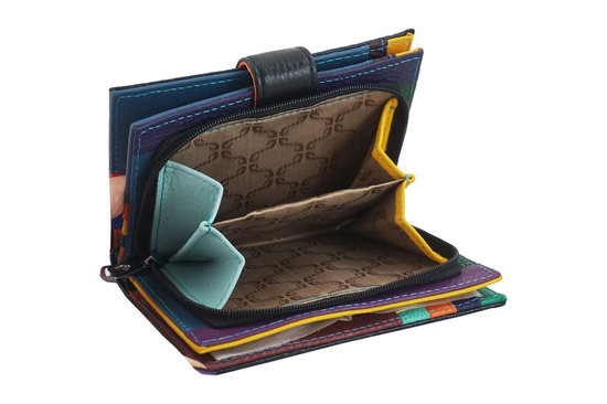 Pojemny kolorowy portfel damski - Żółty ciemny