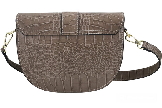 Listonoszka damska croco - Beżowa ciemna 